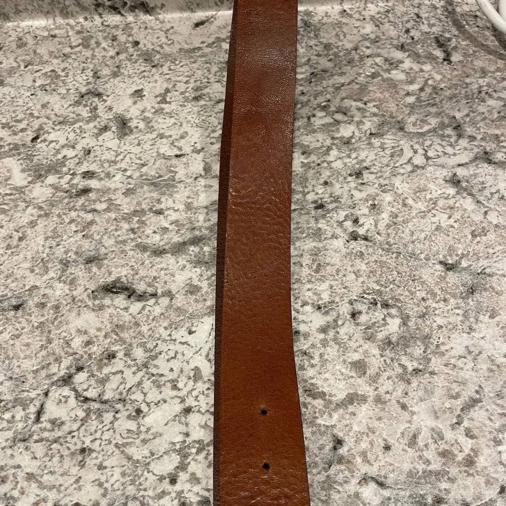 Chinese Laundry Boho Brown Leather Belt oval Rhinestone Buckle Sz Large
